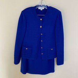 St. John Collection by Marie Gray sweater and skirt set. Royal blue. Size 6